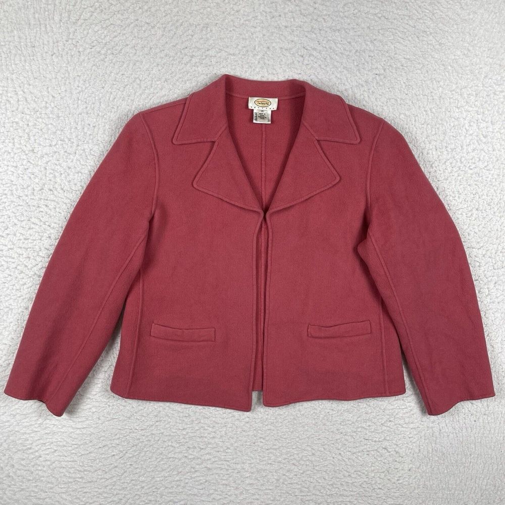 Talbots Jacket Womens 14 Petites Pink Wool‎ Blazer Career Casual Feminine Work